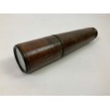 Leather Cased Three Draw Military Telescope - Marked with TEL SIG (MK III) ALSO G.S - No. 2782