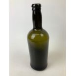 Green Glass Pontil Wine Bottle