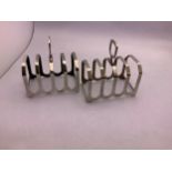 Pair of Birmingham Silver Toast Racks - Total Weight 105gms