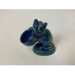 CH Brannam Barnstaple North Devon Slipware Art Pottery Cat with Bowl - No Damage or Repair - Ex