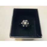 18ct Sapphire and Diamond Ring Size - L - 3.9gms
