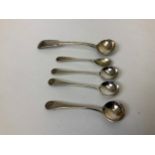 5x Silver Salt/Mustard Spoons - 32gms