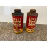 Shell X-100 Oil Cans