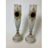 Pair of Glass Mourning Vases - 34cm H