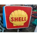 Illuminated Pole Sign Shell Petrol - 122cm Square