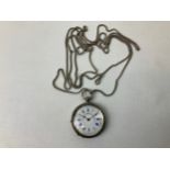 Silver Pocket Watch on Silver Chain