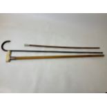 Swagger Stick, Silver Mounted Cane and Other