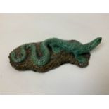 Rare and Early CH Brannam Barnstaple North Devon Slipware Art Pottery Modded Lizard By Fredric