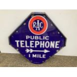 Enamel Double Sided Sign RAC Telephone - 66cm x 66cm