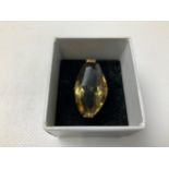 1969 9ct Gold and Smoky Quartz Ring - Size M - 6.8gms