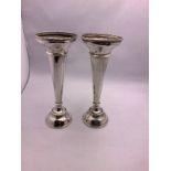Pair of Birmingham Silver Vases - 17.5cm