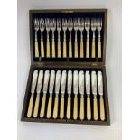 Silver Collared Cased Fish Cutlery