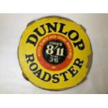 Circular Advertising - Dunlop Roadster - Mounted on Board - 65cm Diameter