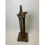 Antique Vernacular Treen Extending Rush Lamp - 83.5cm Extending to 132cm in Height - Constructed