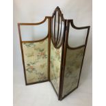 Folding Mahogany Inlaid Glazed Screen - 166cm High