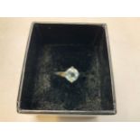 9ct White Gold and Tourmaline Ring - Size O - 1.6gms