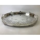 Galleried Oval Silver Tray - Sheffield 1894 - Atkin Brothers - 62cm Across - 4500gms