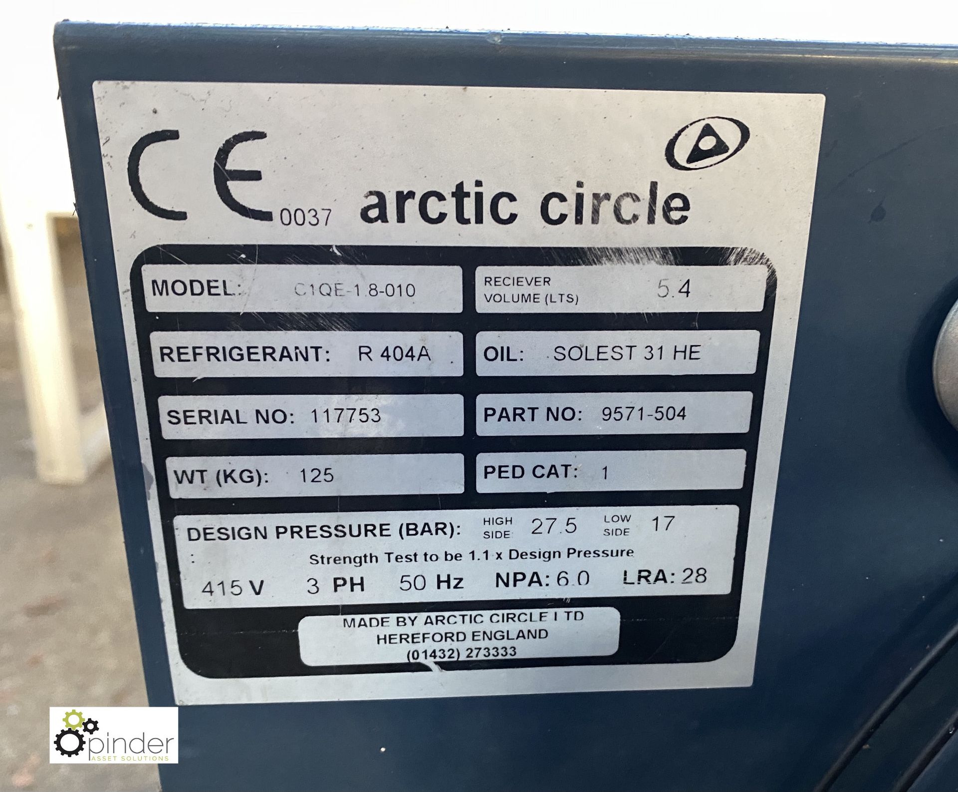 Arctic Circle C1QE-1.8-010 Refrigeration Compressor and Fan (please note this lot has a lift out fee - Image 3 of 5