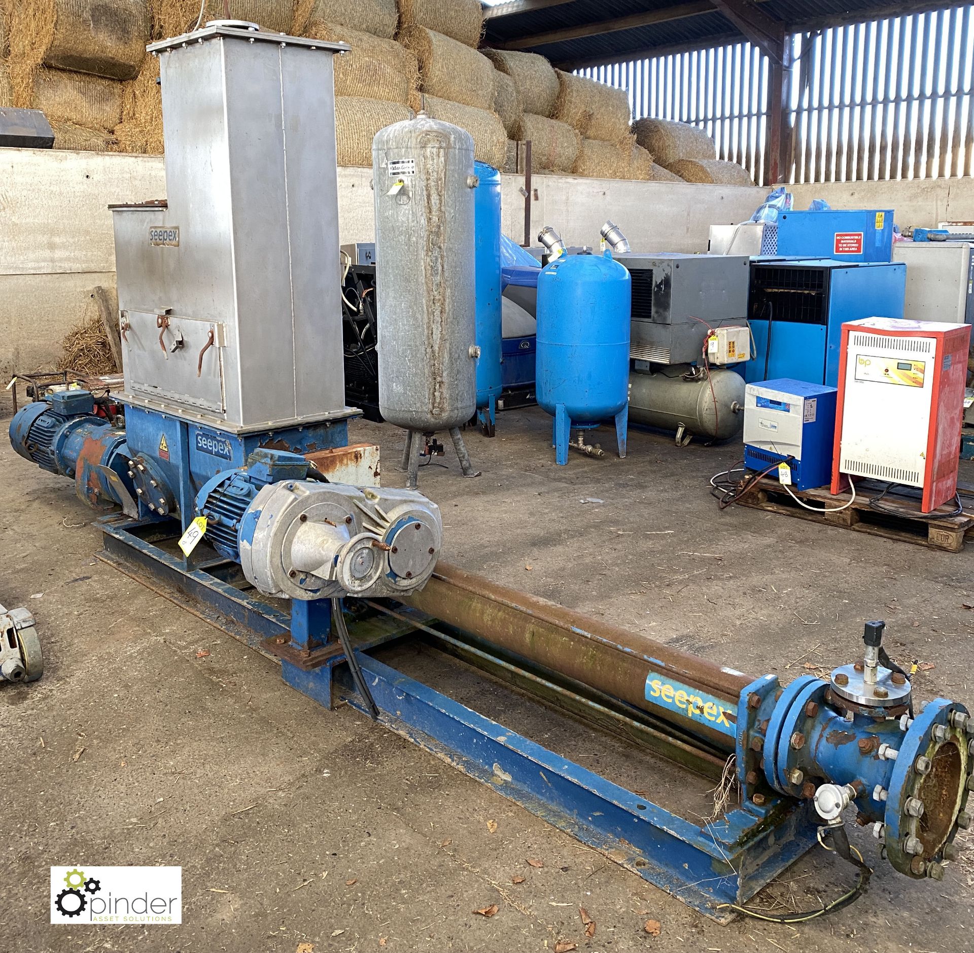 Seepex Pump, pressure stage 24, 20–120RPM, with stainless steel feed, 22kw motor, Flender 2F120-K - Image 3 of 10