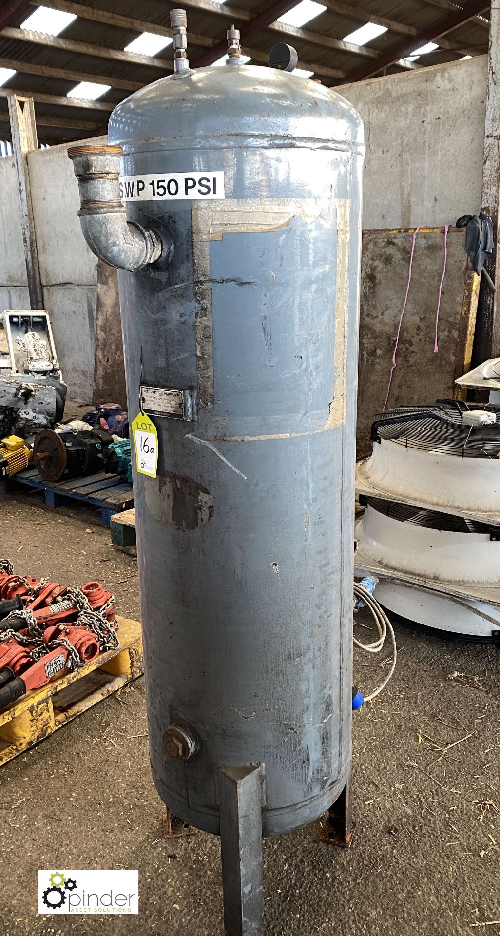 Vertical Air Receiving Tank, 11bar, 250litres (please note this lot has a lift out fee of £10 plus