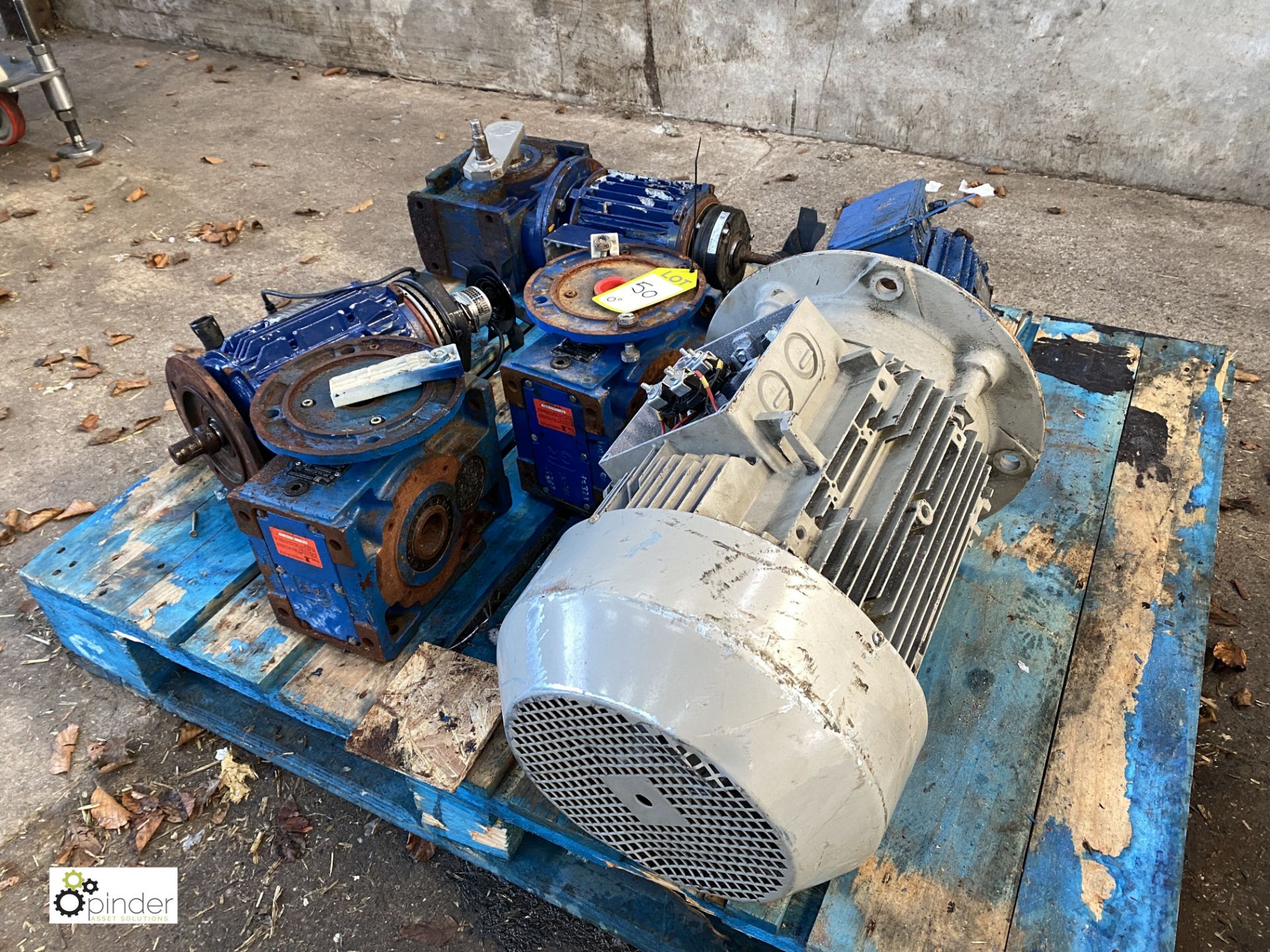 3 various Electric Motors, Geared Motor and 2 Drive Units, to pallet (please note this lot has a