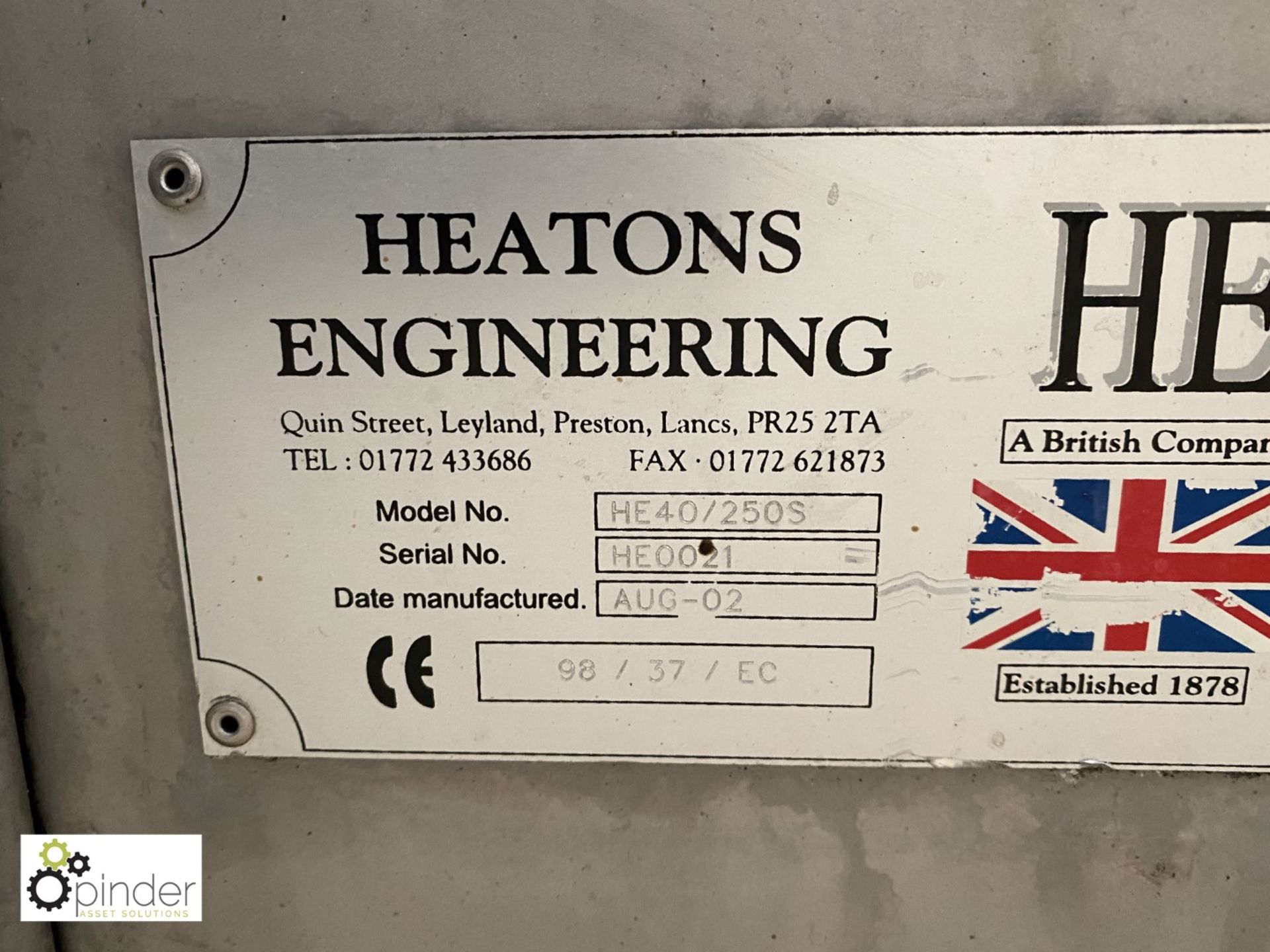 Heatons Engineering HE24/250S stainless steel Ingredient Blower (please note there is a lift out fee - Image 3 of 3