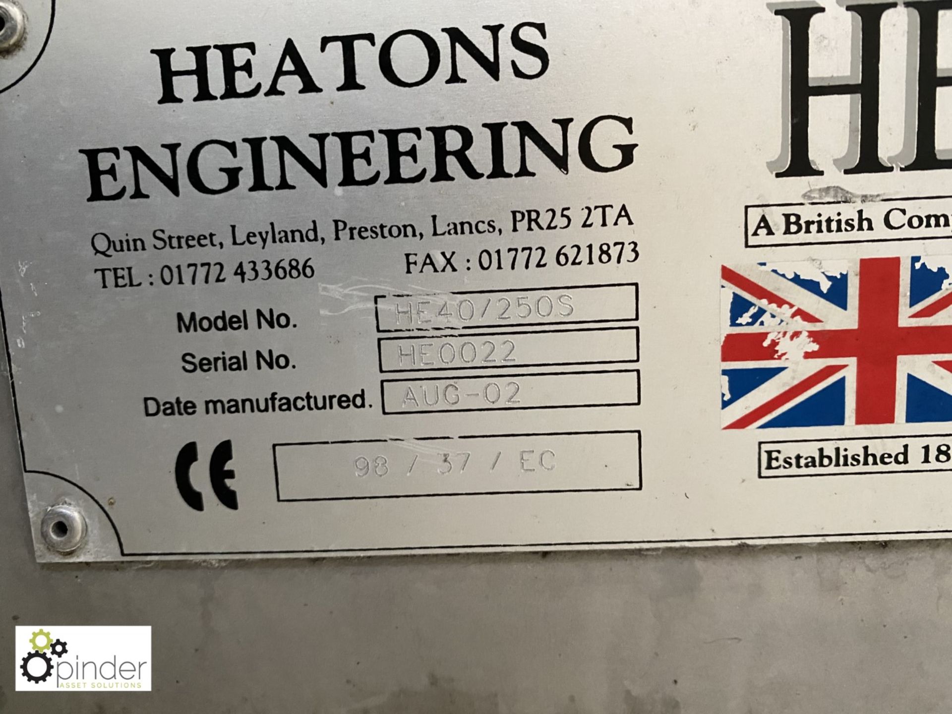 Heatons Engineering HE24/250S stainless steel Ingredient Blower (please note there is a lift out fee - Image 3 of 3