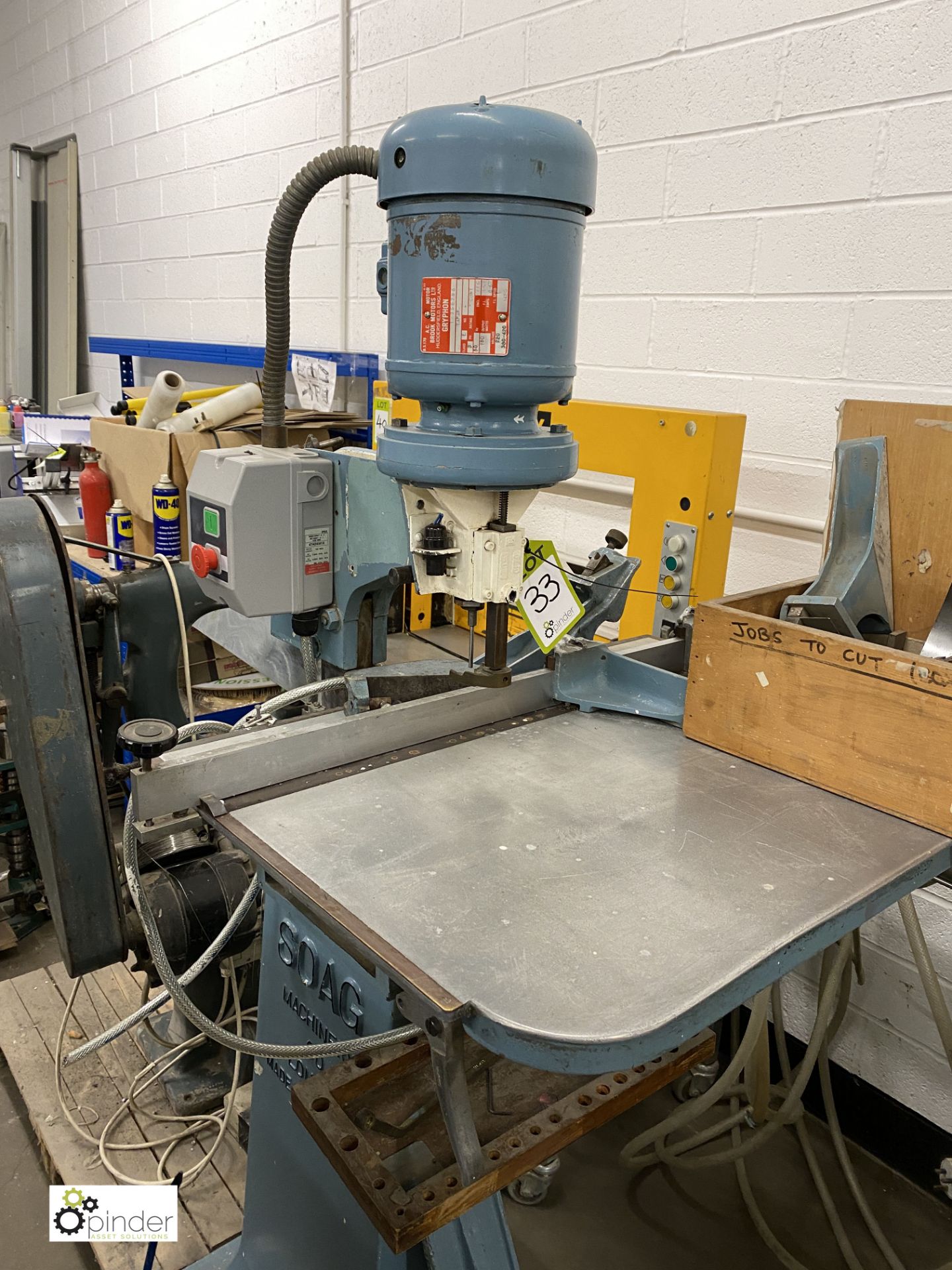 Soag SDM treadle operated single head Paper Drill, 415volts, serial number 2288 (LOCATION: - Image 2 of 5