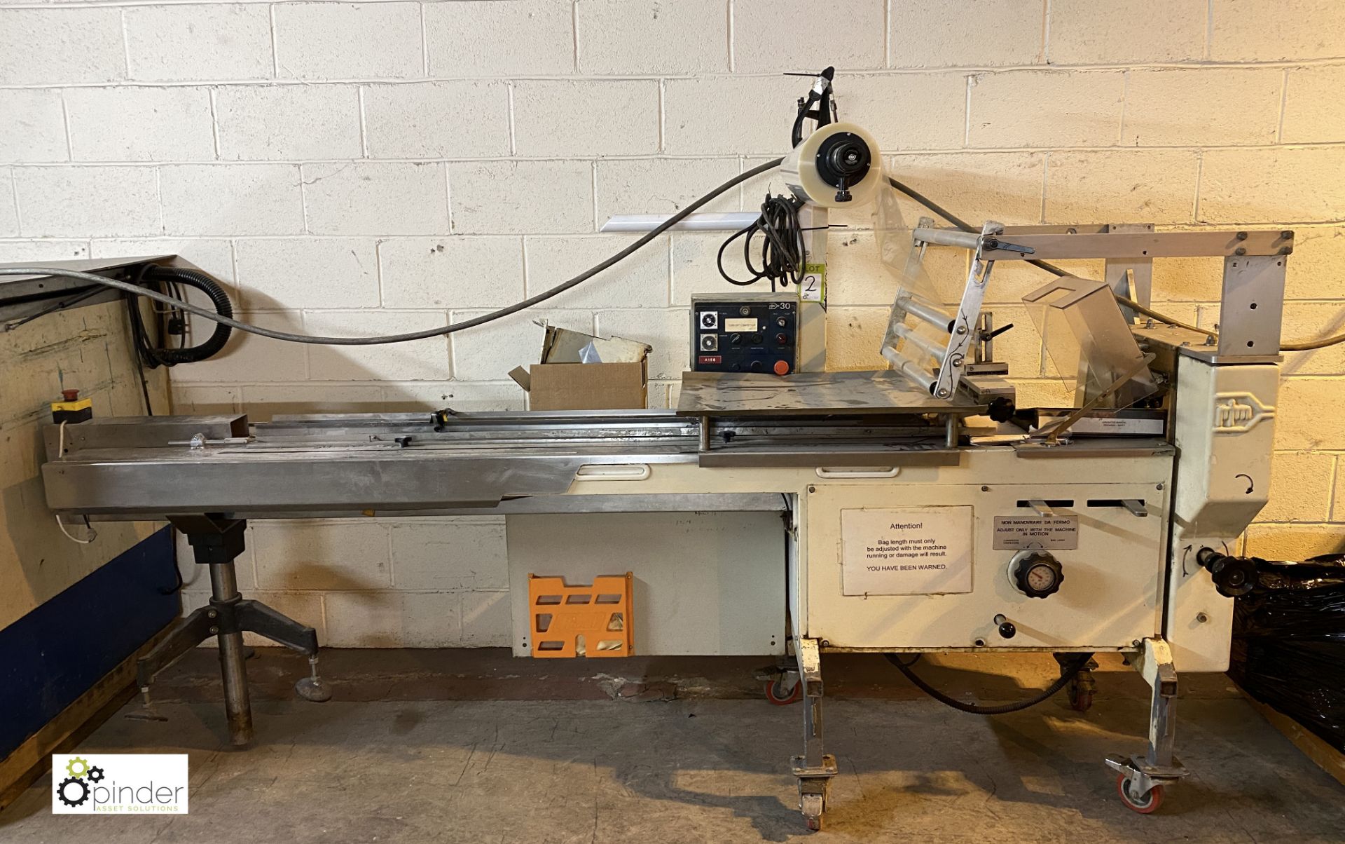 PFM30 Flow Wrapper, 45 products/min max, wrapping dimensions length 350mm, width 170mm, height