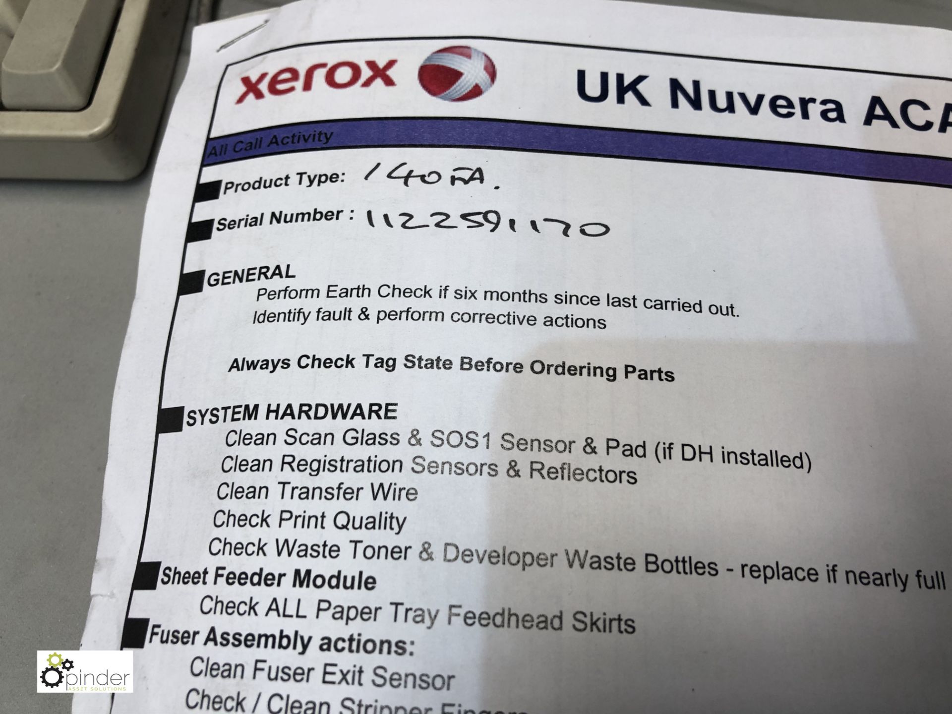 Xerox Nuvera 144EA Digital Production System, serial number 1122591170 (LOCATION: Burnley - - Image 4 of 6