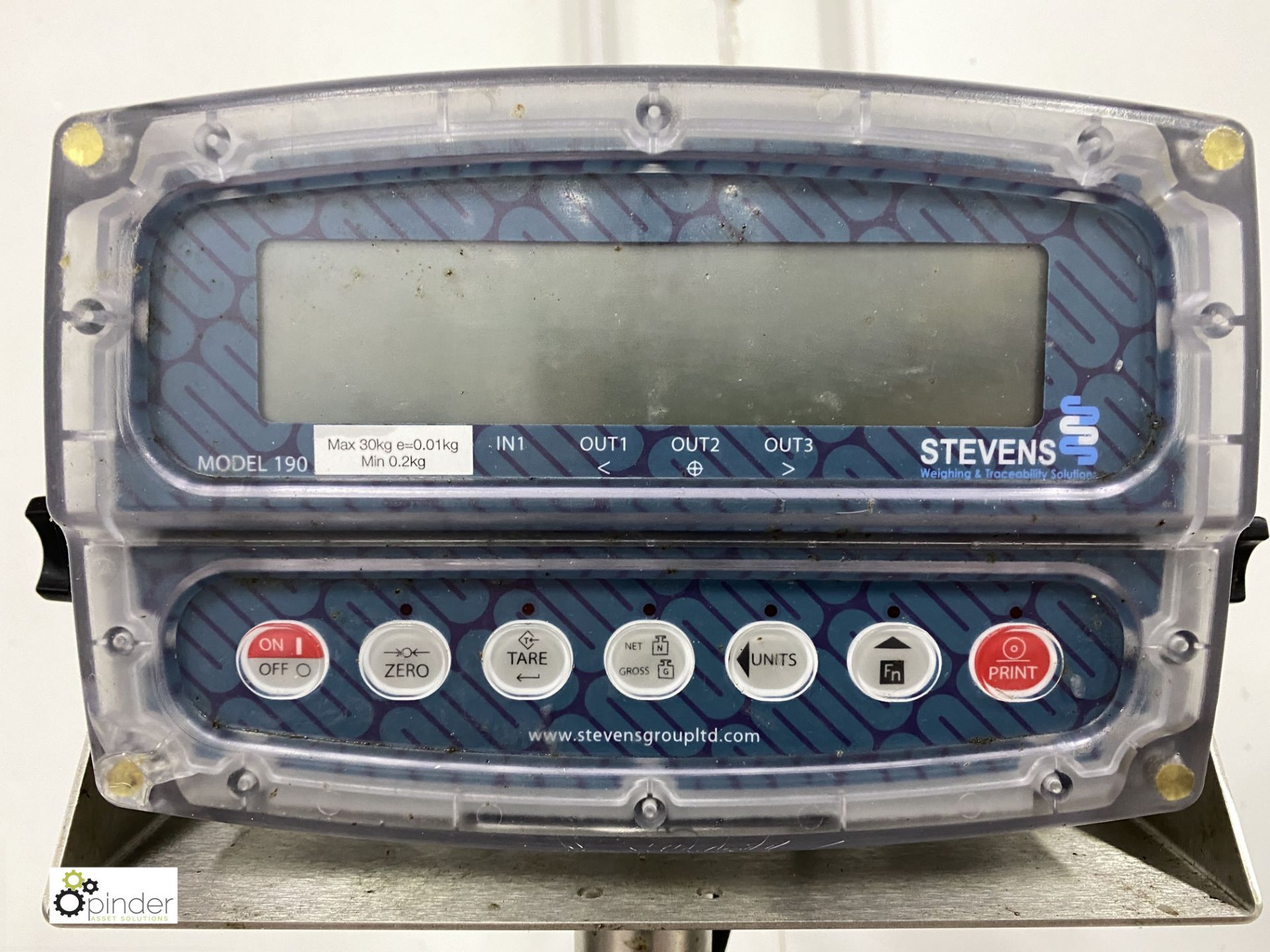 Stevens 190 Digital Weigh Scale, max 30kg, e = 0.01kg, min 0.2kg, platform 400mm x 400mm (please - Image 2 of 3