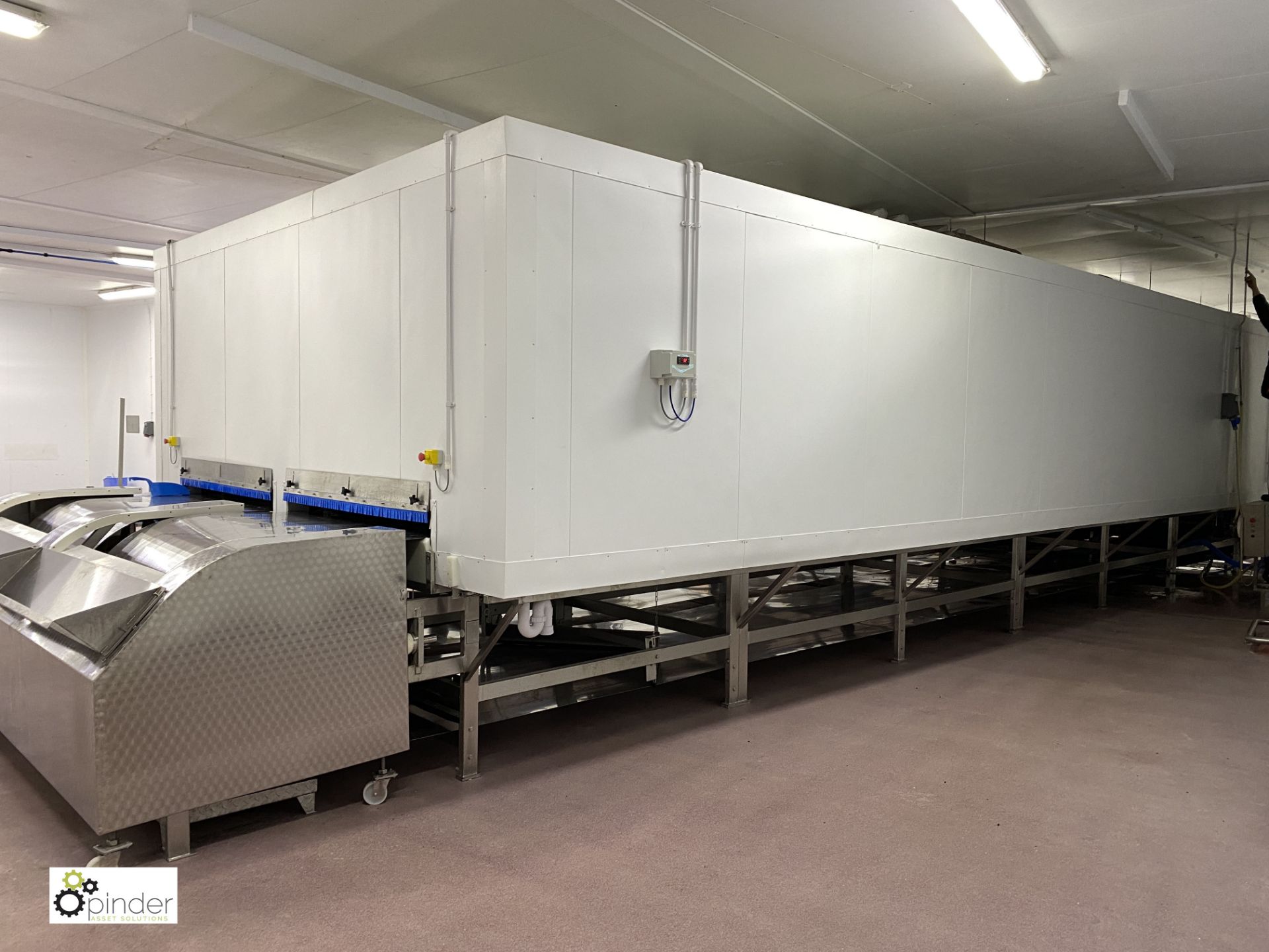 Torry twin lane Freezer comprising twin solid band stainless steel belts, 1500mm belt width, 11.3m - Image 10 of 42