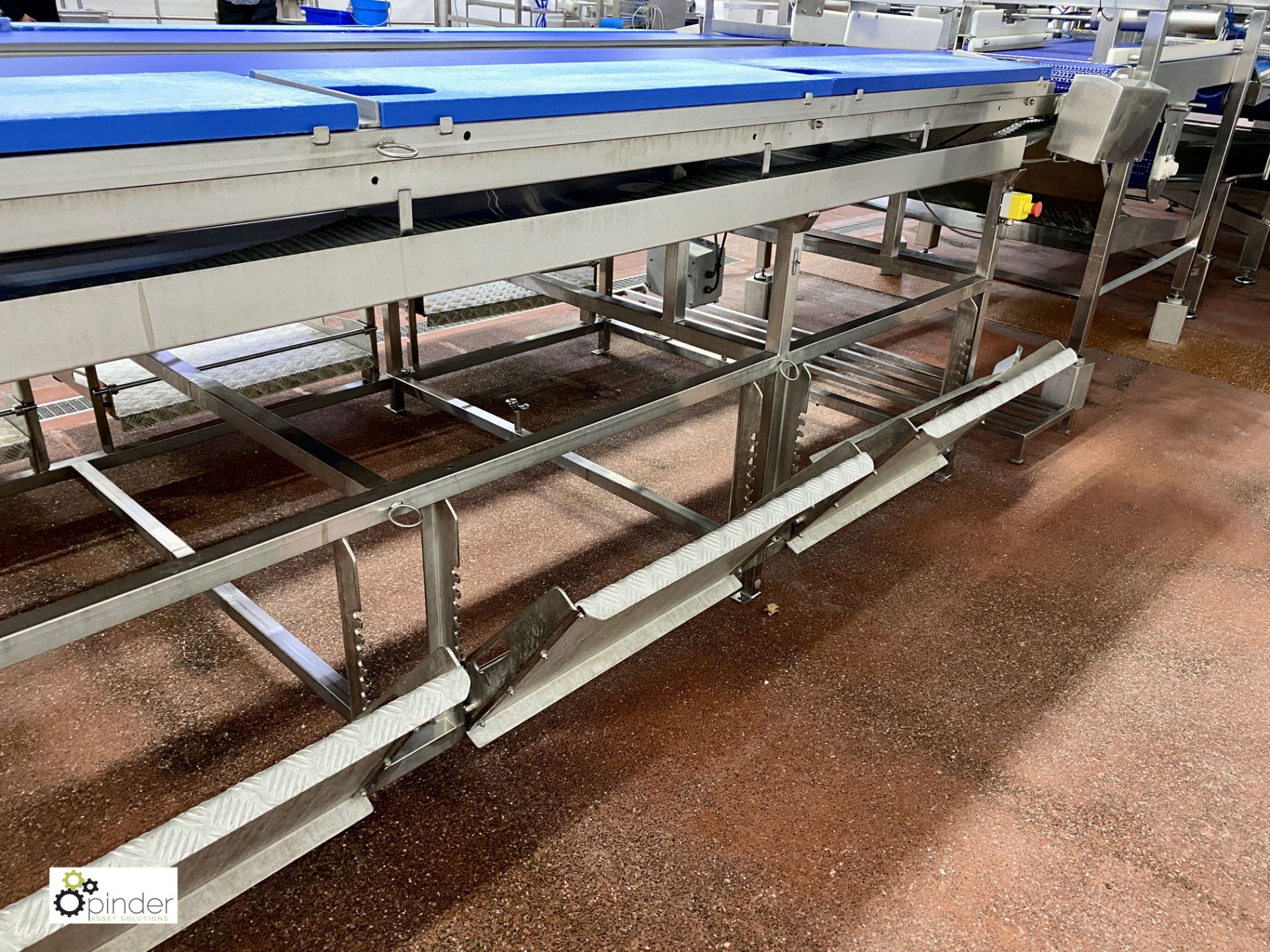 Twin lane manual Filleting Table, with 2 central conveyors 330mm wide x 4100mm long, 6 manual - Image 7 of 7