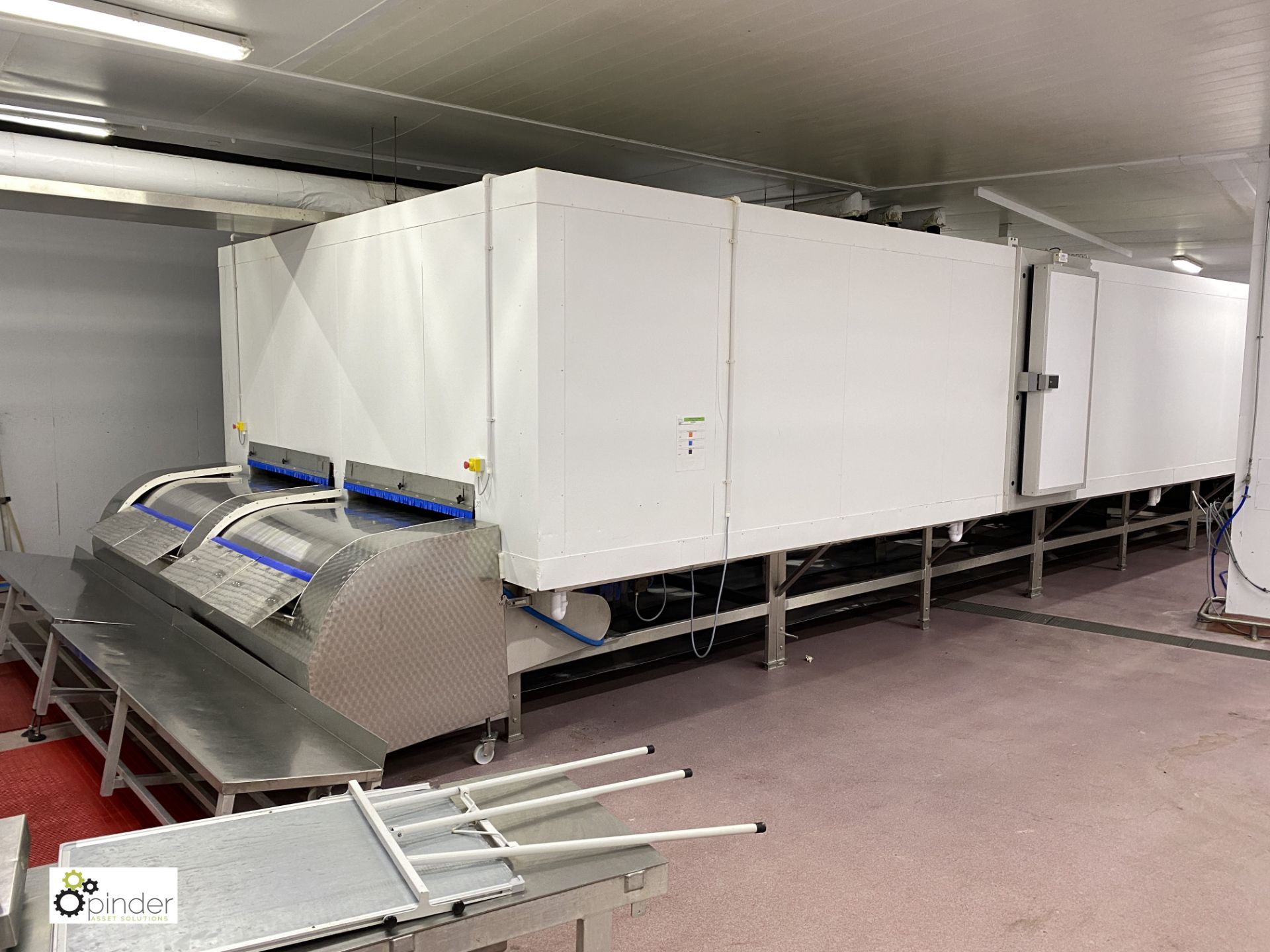 Torry twin lane Freezer comprising twin solid band stainless steel belts, 1500mm belt width, 11.3m - Image 3 of 42