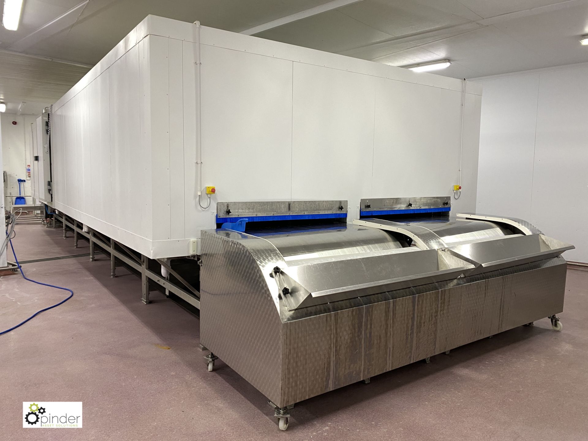 Torry twin lane Freezer comprising twin solid band stainless steel belts, 1500mm belt width, 11.3m - Image 6 of 42
