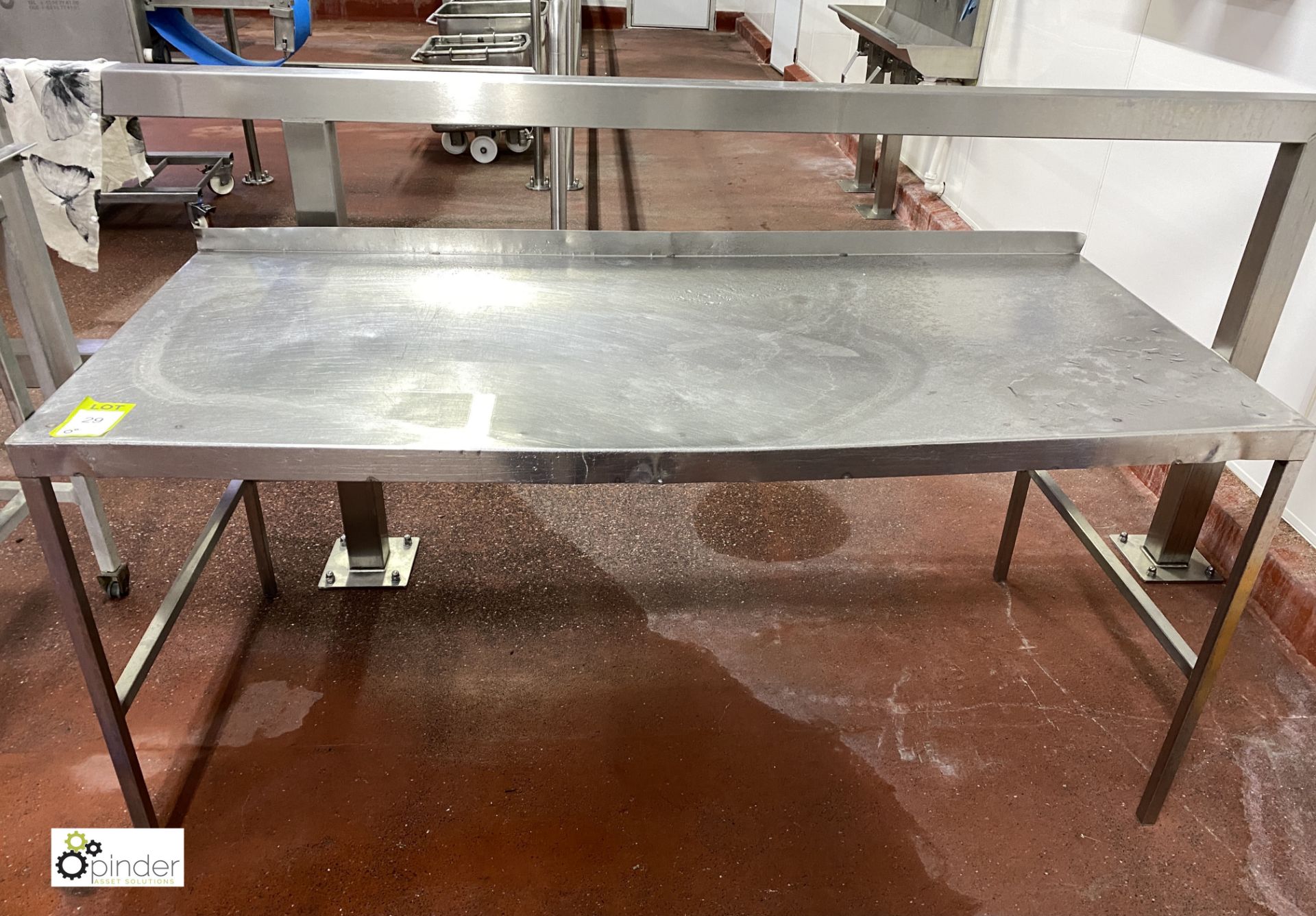 Stainless steel Preparation Table, 1730mm x 760mm x 800mm high (please note there is a lift out - Image 2 of 2