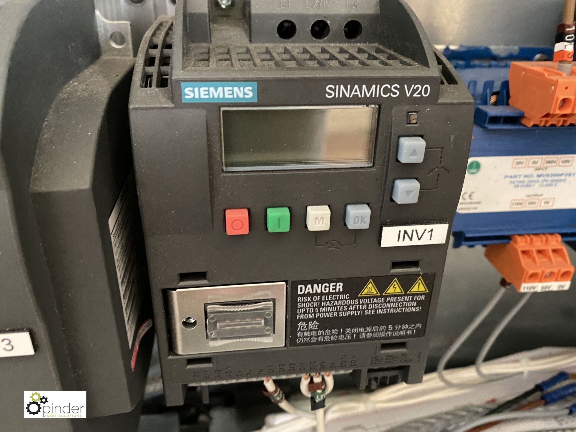 Stand mounted Control Panel with 3 Siemens Sinamatics V20 Inverters, etc (LOCATION: Boston Spa) - Image 8 of 11