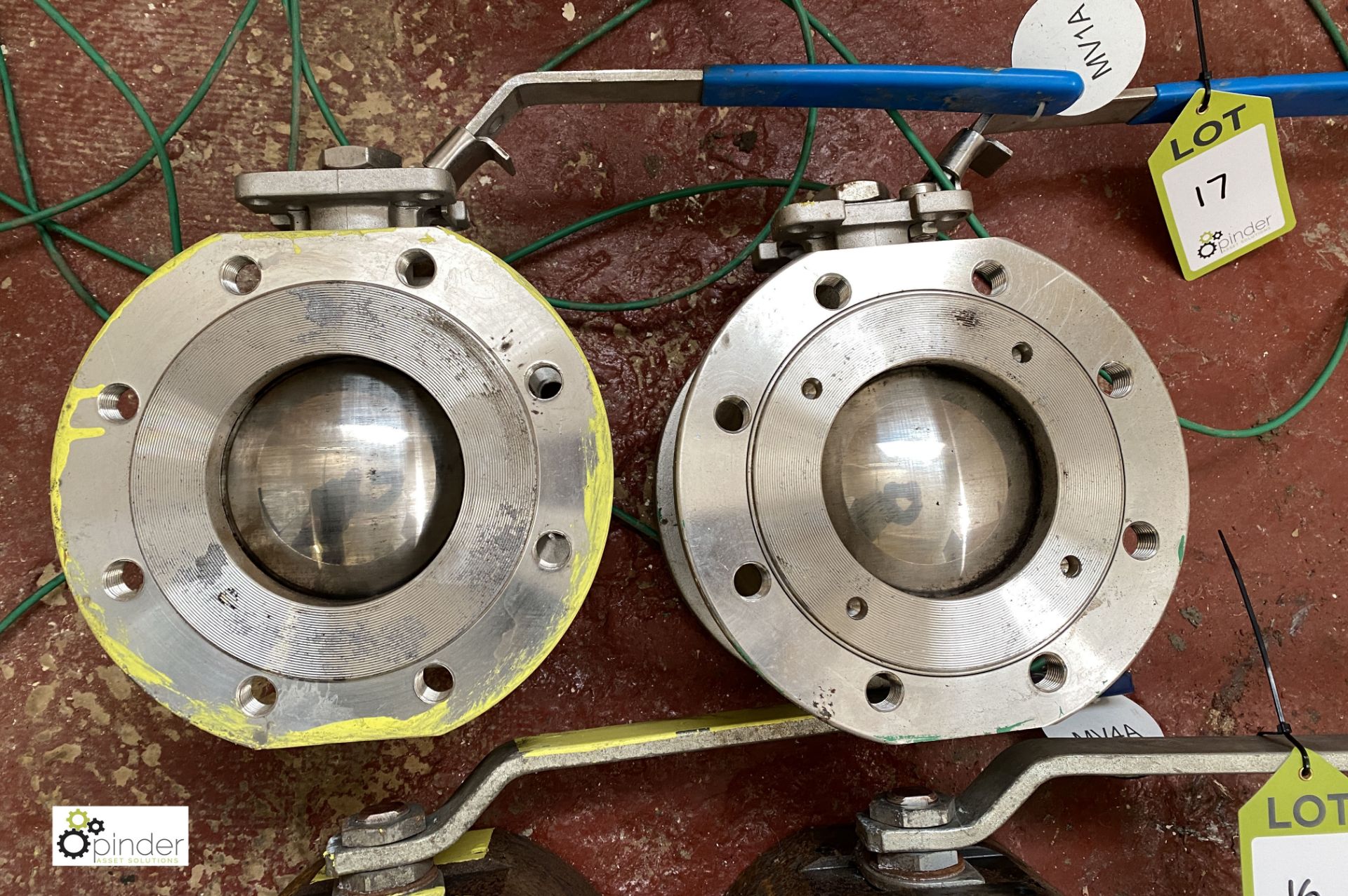 2 Butterfly Valves, 96mm diameter approx. (LOCATION: Boston Spa)