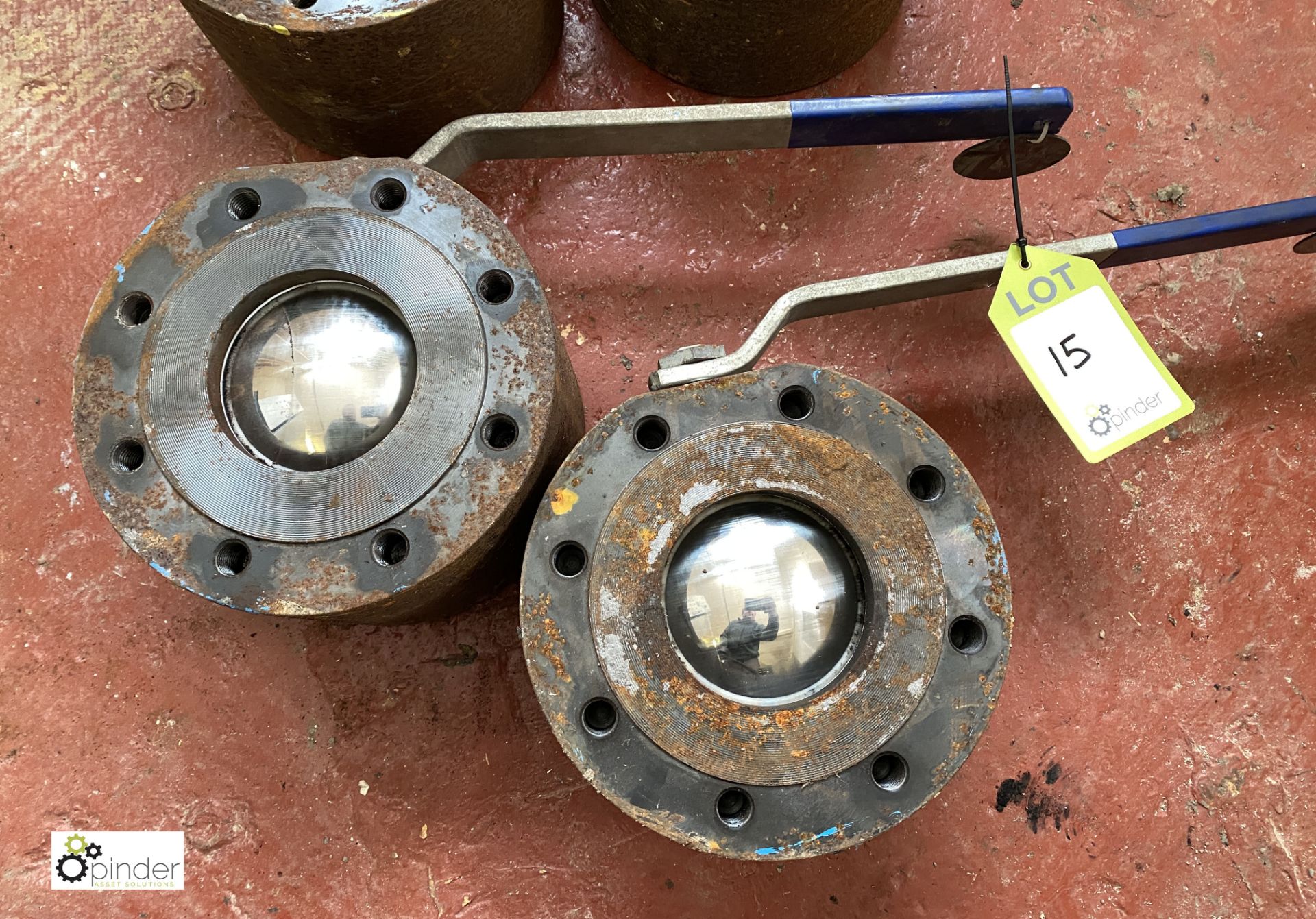 2 Butterfly Valves, 96mm diameter approx. (LOCATION: Boston Spa)