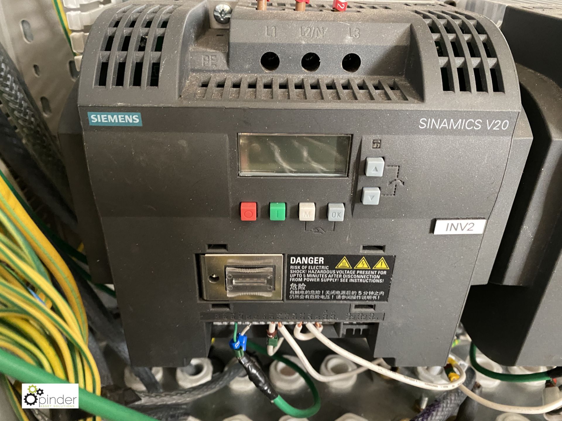 Stand mounted Control Panel with 3 Siemens Sinamatics V20 Inverters, etc (LOCATION: Boston Spa) - Image 6 of 11