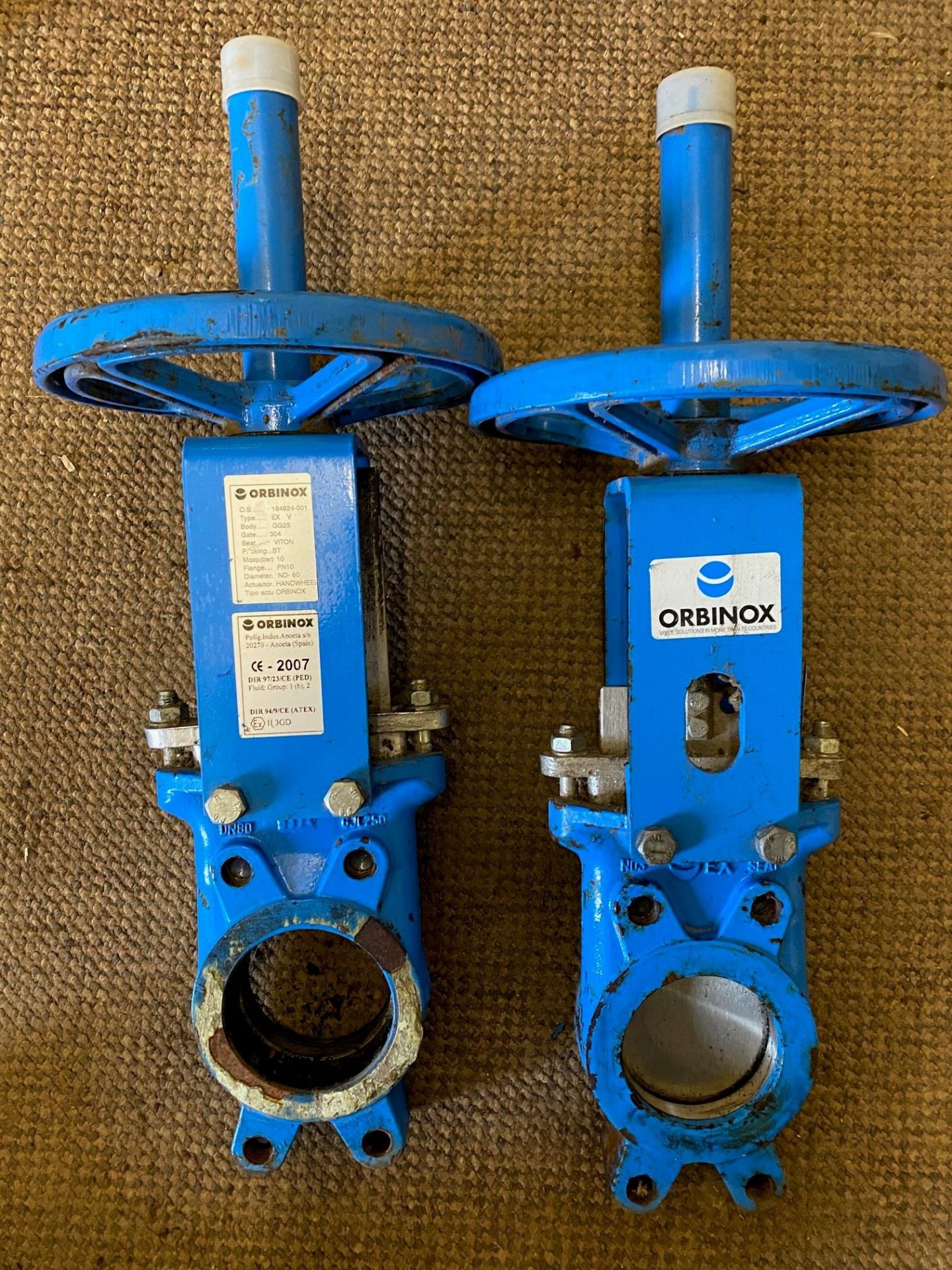 2 Orbinox EXV Actuator Gate Valves (LOCATION: Bost