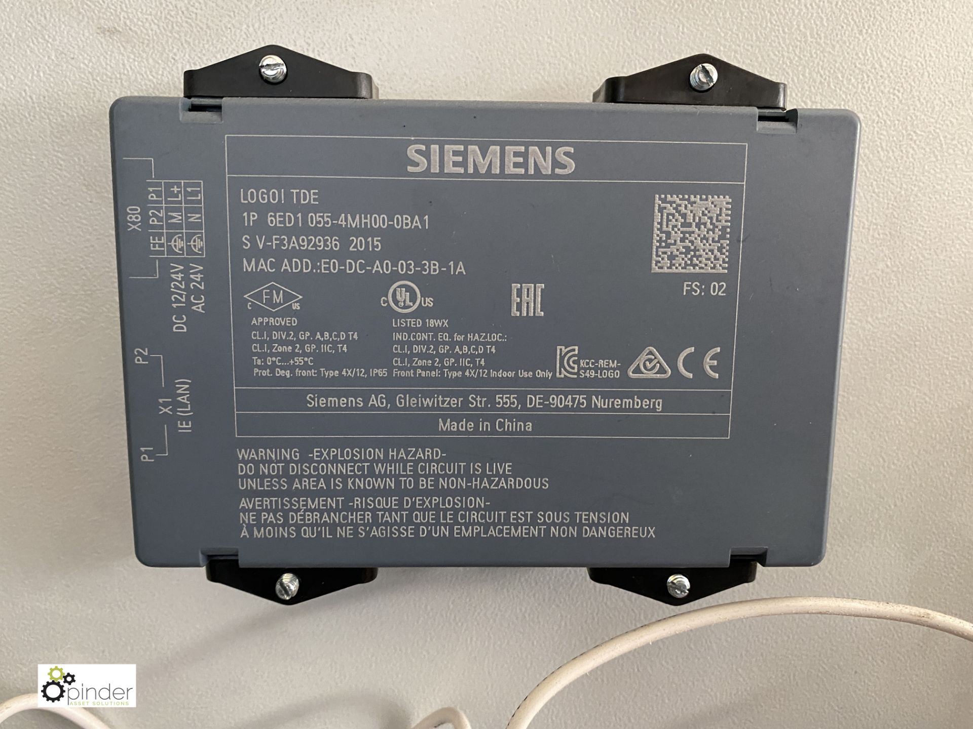 Stand mounted Control Panel with 3 Siemens Sinamatics V20 Inverters, etc (LOCATION: Boston Spa) - Image 11 of 11