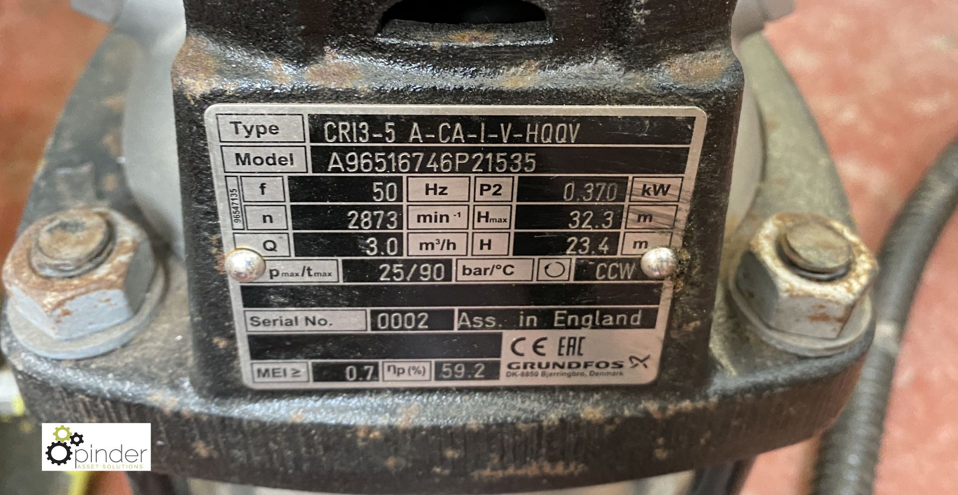 2 Grundfos Pumps CR13-5A-CA-I-V-HQQV (LOCATION: Boston Spa) - Image 3 of 5