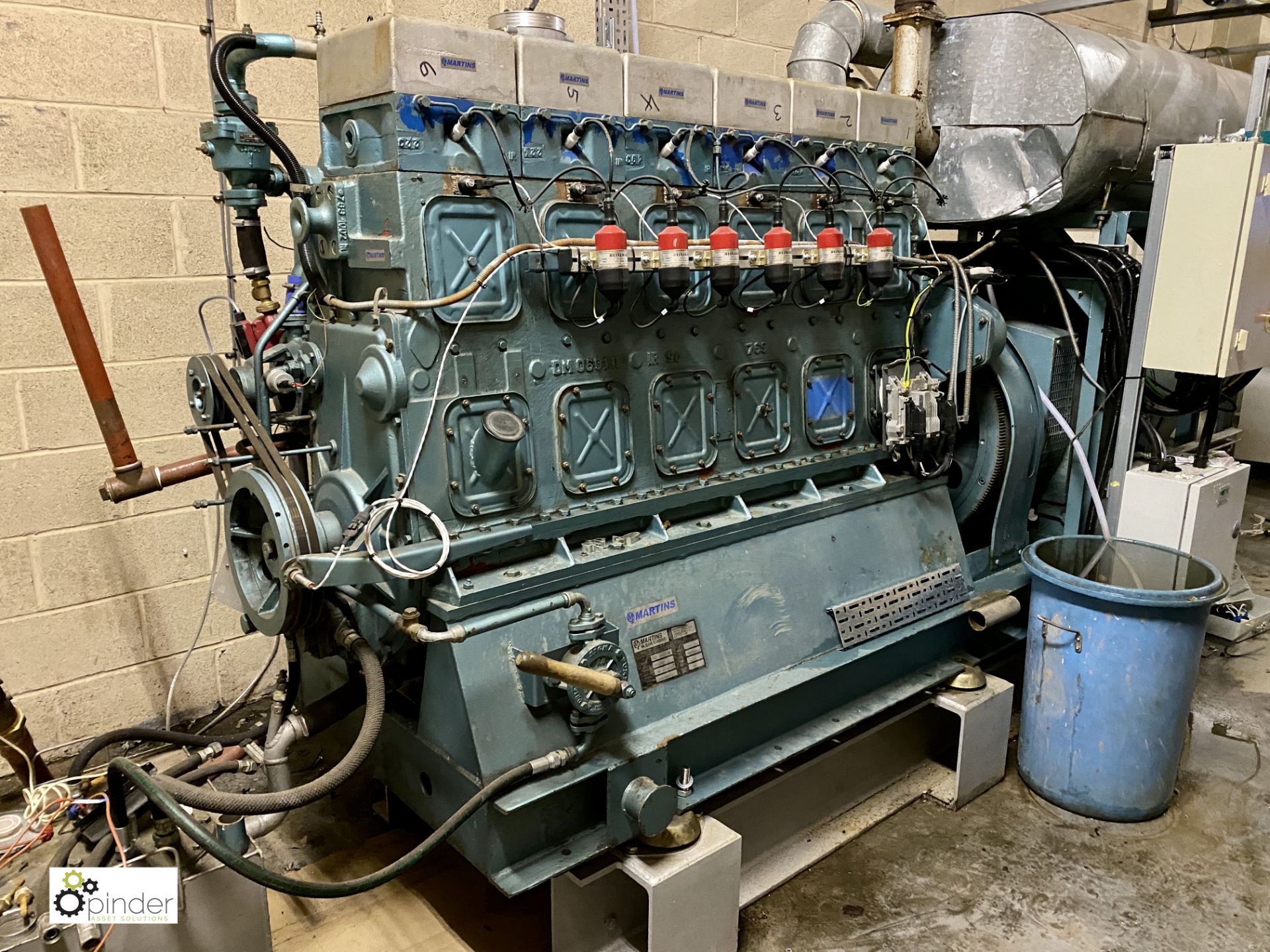 Martins M.C.6V250.TM wood gas fired Generator, serial number 250.017, year 2010, designed to run