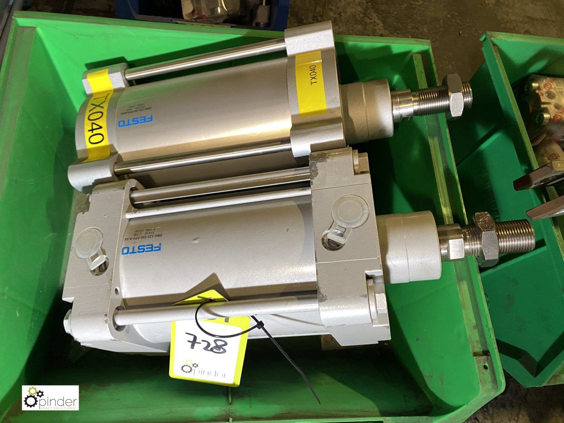 2 Festo DNG-125-100-PPV-A pneumatic Cylinders (please note there is a lift out fee of £5 plus VAT on