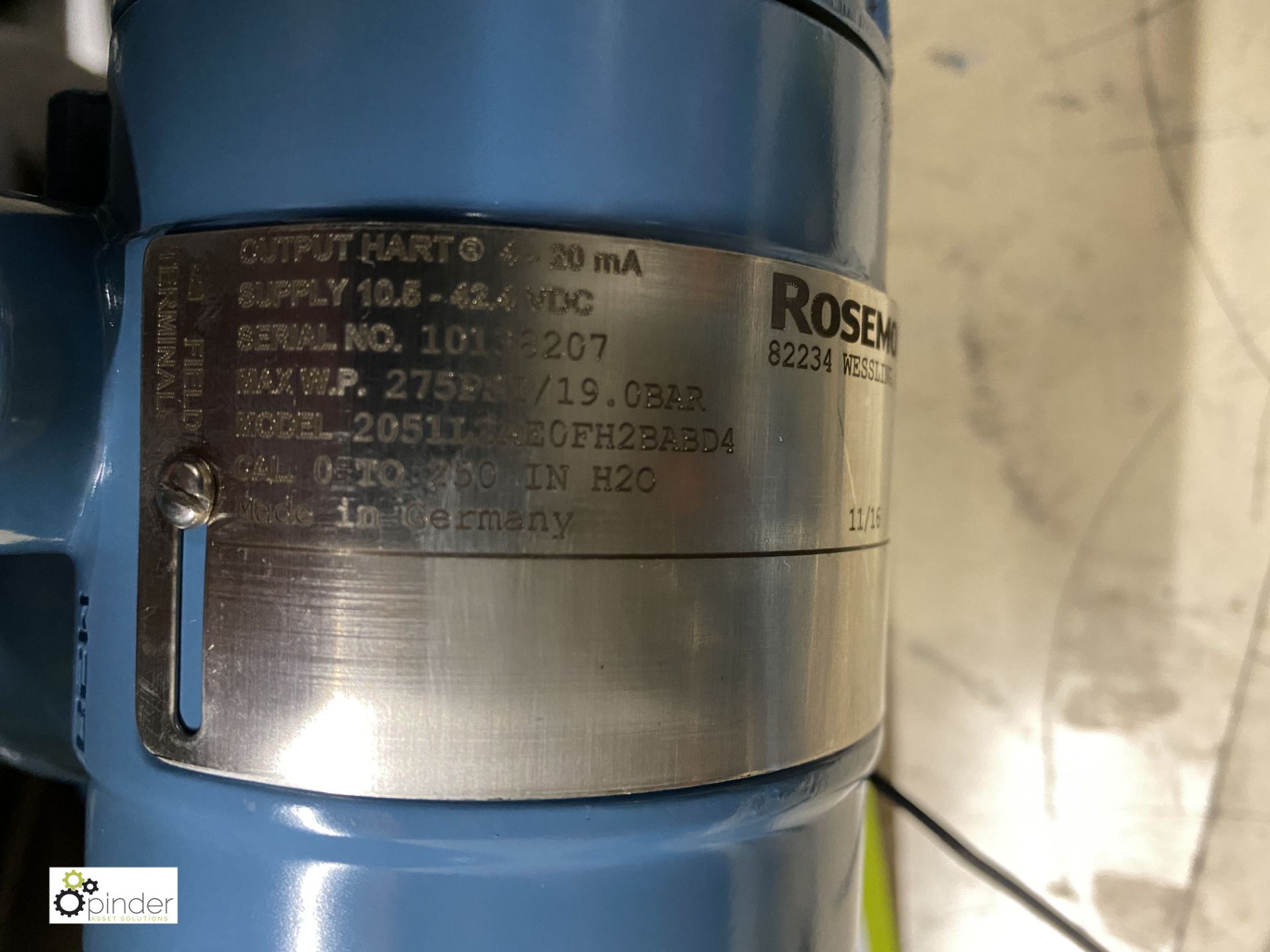 Rosemount Pressure Transmitter 2051L2AE0FH2BABD4, - Image 3 of 4