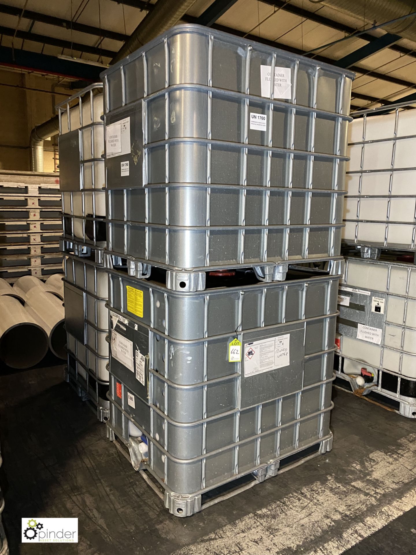 4 IBCs (please note there is a lift out fee of £10 plus VAT on this lot)