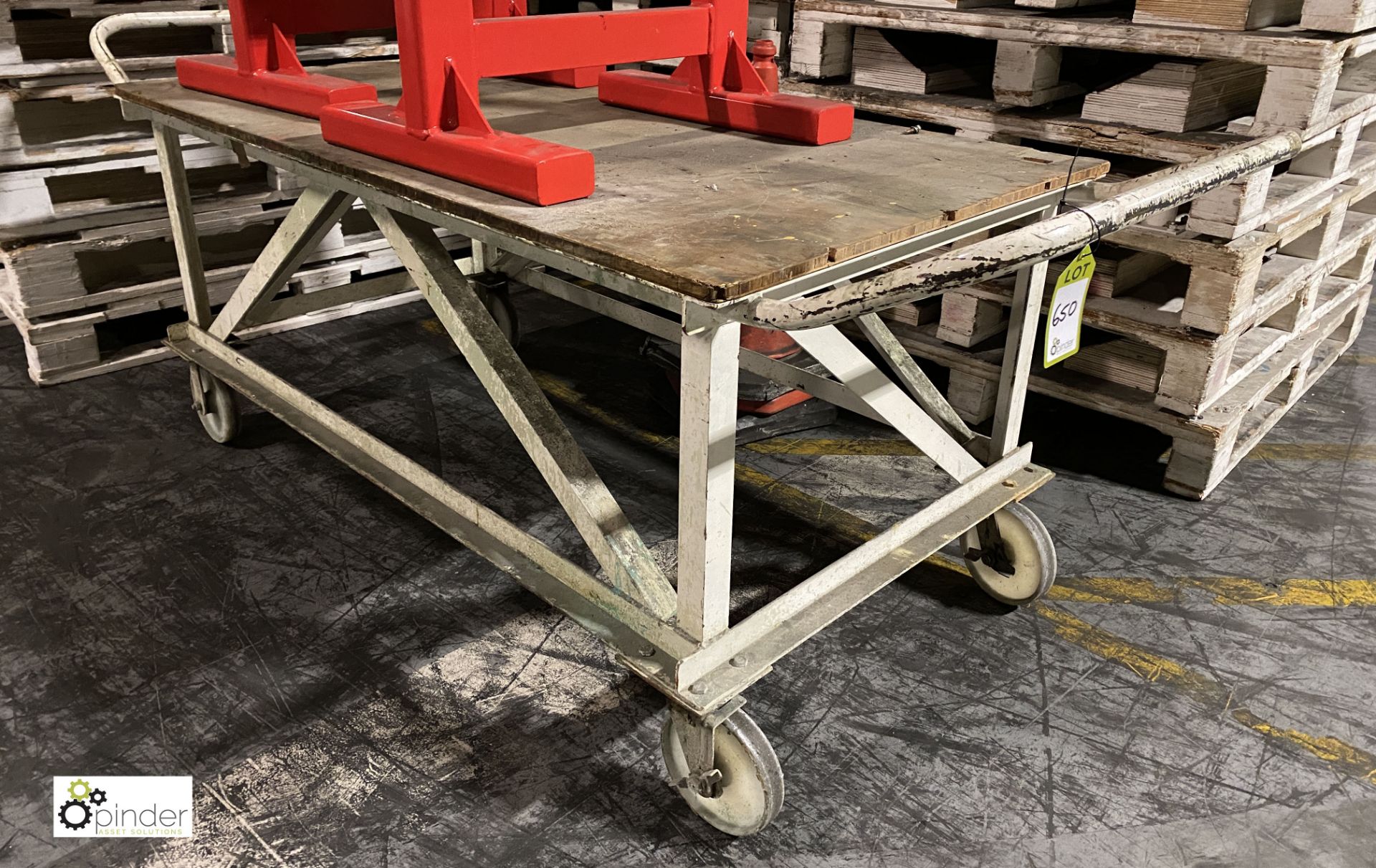 Steel fabricated mobile Workbench, 1740mm x 920mm