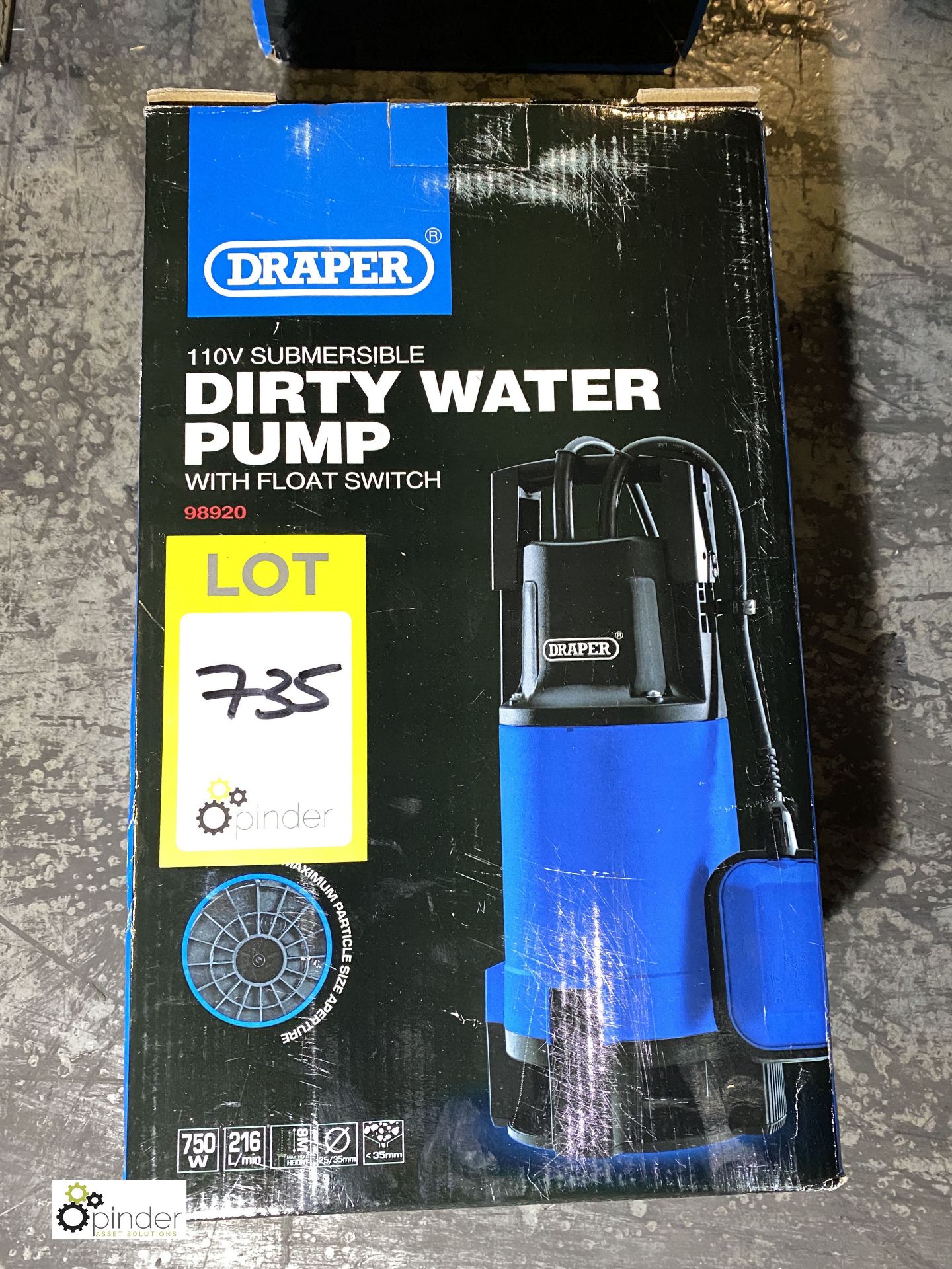 Draper 98920 Submersible Water Pump, with float switch, 110volts (please note there is a lift out