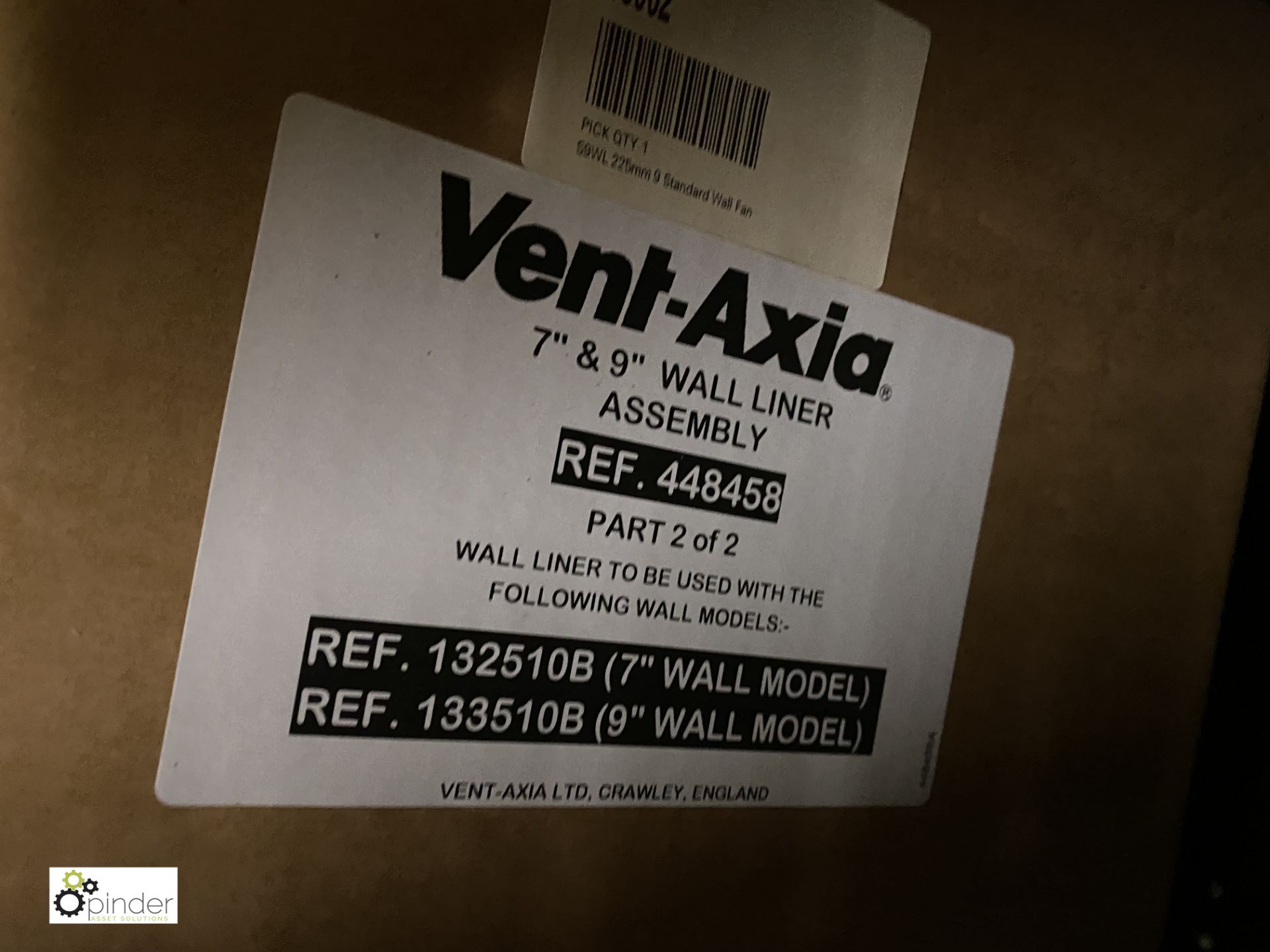 Vent-Axia 448480 9in Wall Fan Assembly and 448458 - Image 3 of 3